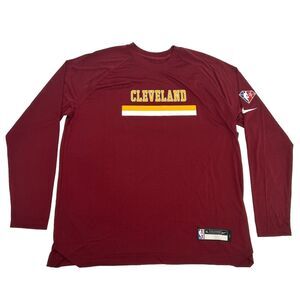 Cleveland Cavaliers Shirt Mens XL Tall Maroon Nike Dri-Fit‎ Crew Neck NBA 75 NEW